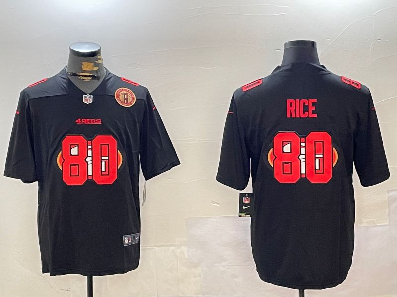 Men San Francisco 49ers #80 Rice Black Fashion 2024 Nike Limited NFL Jersey style 5->san francisco 49ers->NFL Jersey